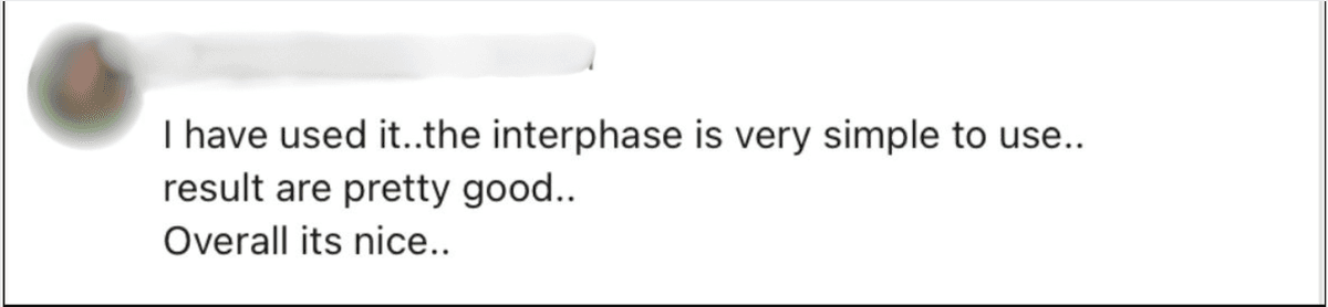 User testimonial 1